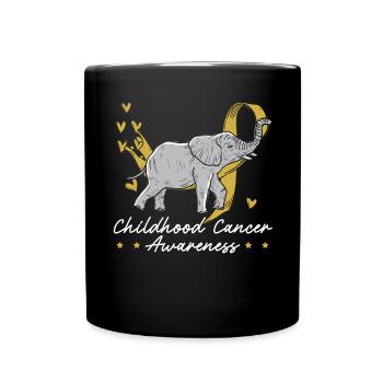 Escouade de soutien à la sensibilisation au cancer infantile Elephant - Mug uni - noir - Devant