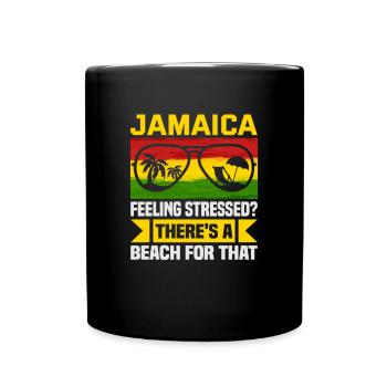 Jamaica Beach Holiday by the Sea Design Beach Motif - Full Colour Mug - black - Front