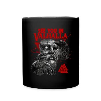 Viking Blood Odin Und Raben Wikinger Kultur - Tasse einfarbig - Schwarz - Vorne