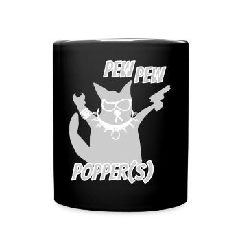  coole Katze Heavy Metal - Tasse einfarbig - Schwarz - Vorne