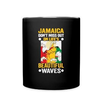 Jamaika Strandurlaub am Meer Design Strandmotiv - Tasse einfarbig - Schwarz - Vorne
