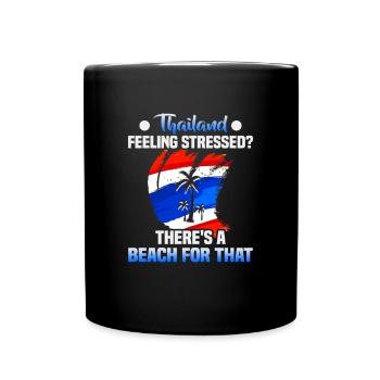 Thailand Beach Holiday by the Sea Design Beach Motif - Full Colour Mug - black - Front