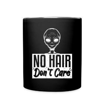 No Hair Dont Care Funny Bald Head - Full Colour Mug - black - Front
