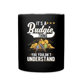 Perruche Budgie Welli - Mug uni - noir - Devant