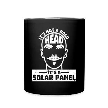 Bald Its A Solar Panel Bald Head - Full Colour Mug - black - Front