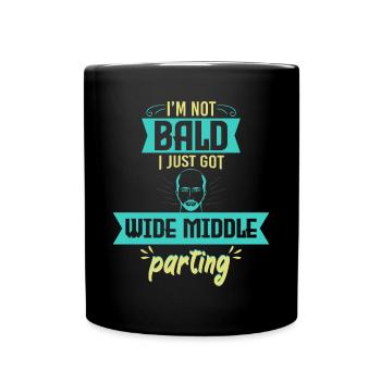 Bald Just Wide Middle Parting - Full Colour Mug - black - Front