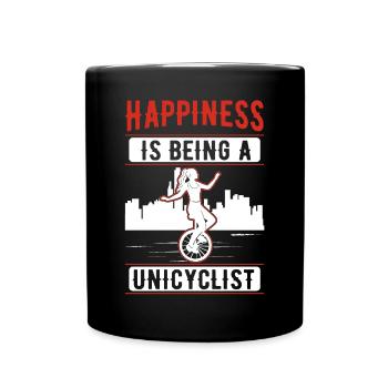 Happiness is being a Unicyclist Unicycle Gift - Full Colour Mug - black - Front