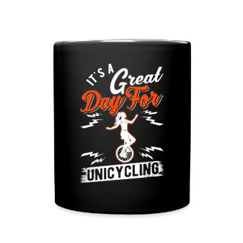 Good day for unicycling unicycle girls - Full Colour Mug - black - Front