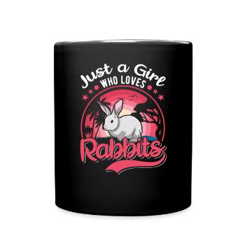 Kaninchen Mädchen Häschen Hase Kaninchen - Tasse einfarbig - Schwarz - Vorne