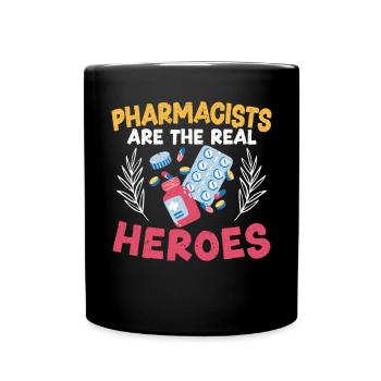 Pharmacists Are The Real Heroes Pharmacy - Full Colour Mug - black - Front