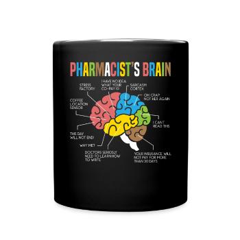 Pharmacist Brain Prescription Pharmacy Assistant - Full Colour Mug - black - Front