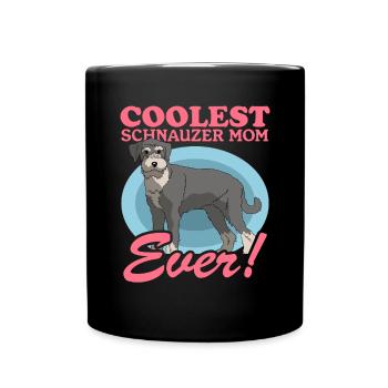 Schnauzer Maman Chien Propriétaire De Chien Cadeau - Mug uni - noir - Devant