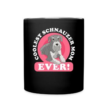 Schnauzer Maman | Cadeau de propriétaire de chien de chien - Mug uni - noir - Devant