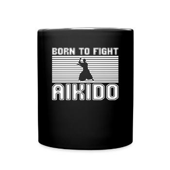 Aikido - Tasse einfarbig - Schwarz - Vorne