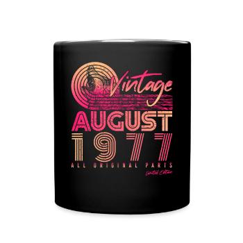 Retro 1977 Im August - Tasse einfarbig - Schwarz - Vorne