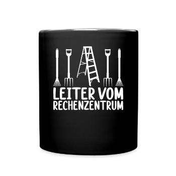 Lustiges Leiter vom Rechenzentrum Gartenarbeit Frü - Tasse einfarbig - Schwarz - Vorne