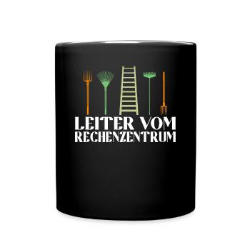 Lustiges Leiter vom Rechenzentrum Gartenarbeit Frü - Tasse einfarbig - Schwarz - Vorne