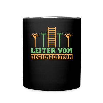 Lustiges Leiter vom Rechenzentrum Gartenarbeit Frü - Tasse einfarbig - Schwarz - Vorne