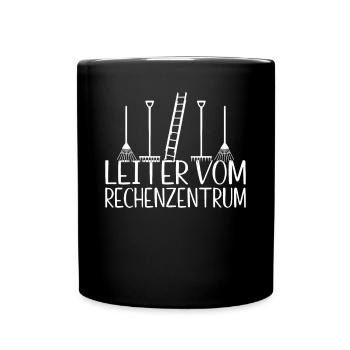 Lustiges Leiter vom Rechenzentrum Gartenarbeit Frü - Tasse einfarbig - Schwarz - Vorne