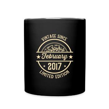 Anniversaire Vintage depuis février 2017 - Mug uni - noir - Devant