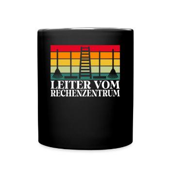 Lustiges Leiter vom Rechenzentrum Gartenarbeit Frü - Tasse einfarbig - Schwarz - Vorne