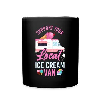 Crème glacée Crème glacée Van Truck Cone - Mug uni - noir - Devant