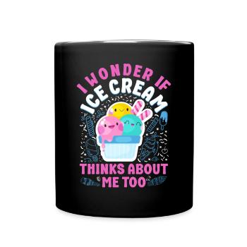 Crème glacée Je me demande si la crème glacée - Mug uni - noir - Devant