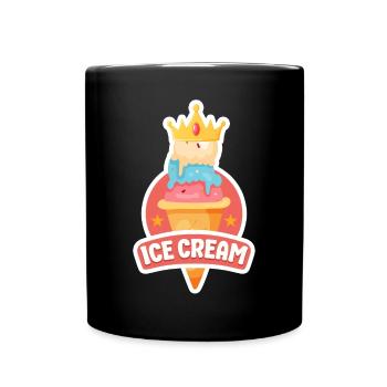 Crème glacée Cone Crown Crème glacée - Mug uni - noir - Devant