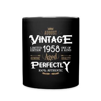 Août 1958 naissance Legends Birthday - Mug uni - noir - Devant