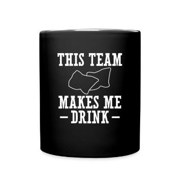 This Team Makes Me Drink Cornhole Shirt - Full Colour Mug - black - Front
