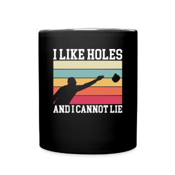 J’aime les trous et je ne peux pas mentir en chemise cornhole - Mug uni - noir - Devant