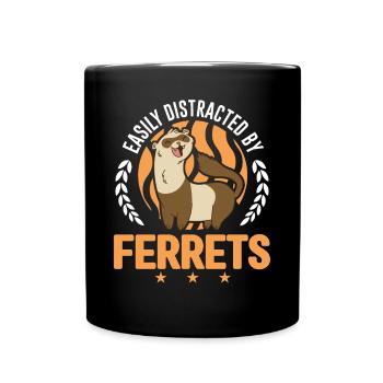 Facilement distrait par Ferrets Frettchen - Mug uni - noir - Devant