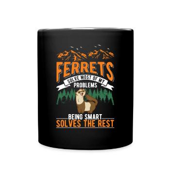 Ferret Lover Ferret Gift - Full Colour Mug - black - Front