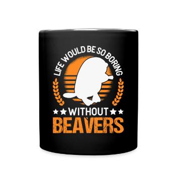 Beaver Gift Beaver Dam - Full Colour Mug - black - Front