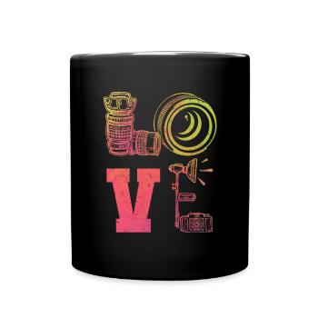 LIEBE Fotografie LIEBE Fotograf Kamerafografie - Tasse einfarbig - Schwarz - Vorne