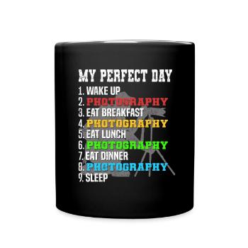 Daily schedule for photography My perfect - Full Colour Mug - black - Front