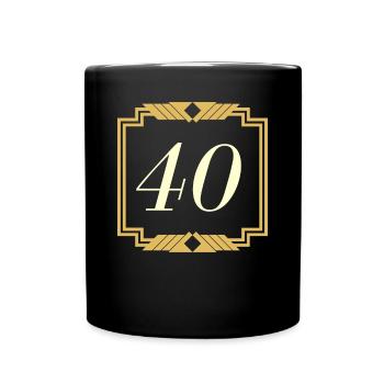 Dicton du 40e anniversaire - Fête des 40 ans - Mug uni - noir - Devant