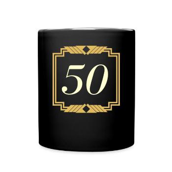 50-års ordtak - 50 års fest - Ensfarget kopp - svart - Foran
