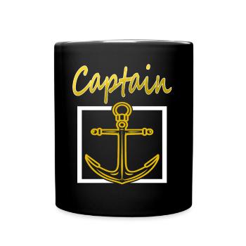 I am Captain Anchor Regatta Boat Gift Idea - Full Colour Mug - black - Front