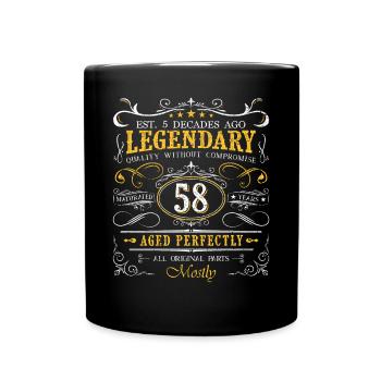 Vintage Legendary - Aged perfectly 58th birthday - Full Colour Mug - black - Front