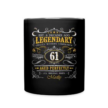 Vintage Légendaire - Vieilli parfaitement 61ème anniversaire - Mug uni - noir - Devant