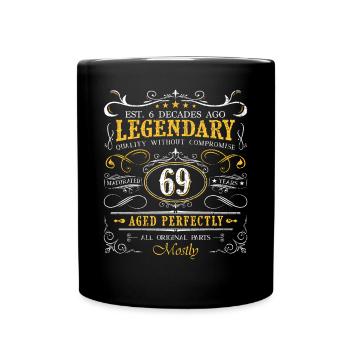Vintage Legendary - Aged perfectly 69th birthday - Full Colour Mug - black - Front