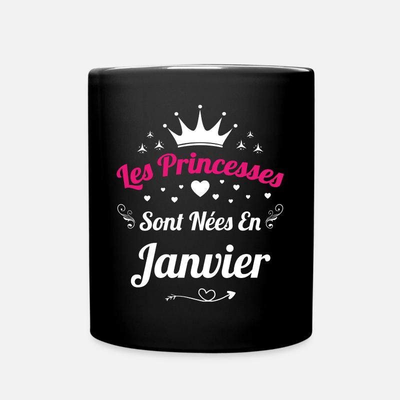 Les Princesses Sont Nées En Janvier Anniversaire - Mug uni - noir