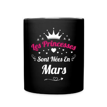 Les Princesses Sont Nées En Mars Anniversaire - Mug uni - noir - Devant