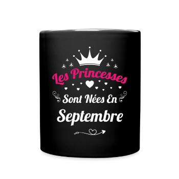 Les Princesses Sont Nées En Septembre Anniversaire - Mug uni - noir - Devant