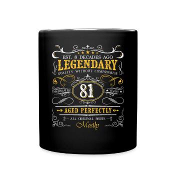 Vintage Légendaire - Vieilli parfaitement 81ème anniversaire - Mug uni - noir - Devant