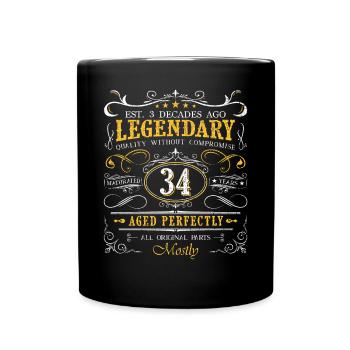 Vintage Légendaire - Vieilli parfaitement 34ème anniversaire - Mug uni - noir - Devant