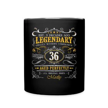 Vintage Légendaire - Vieilli parfaitement 36ème anniversaire - Mug uni - noir - Devant