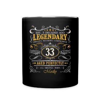 Vintage Légendaire - Vieilli parfaitement 33ème anniversaire - Mug uni - noir - Devant