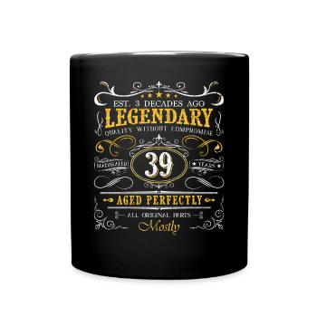 Vintage Légendaire - Vieilli parfaitement 39ème anniversaire - Mug uni - noir - Devant